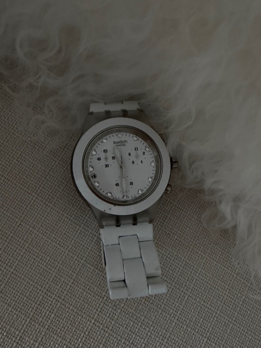 Swatch Irony Diaphane Full-Blooded White chronograph